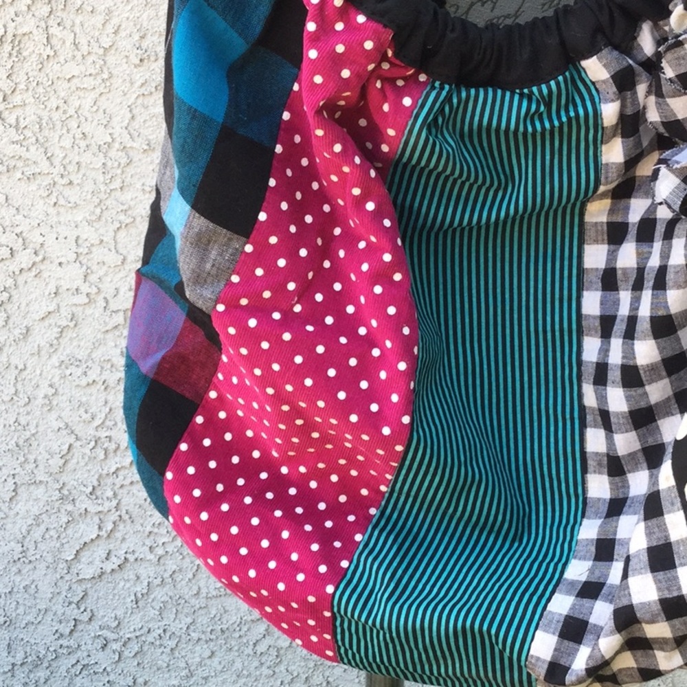 Tilly’s Multicolored Fabric Patchwork Stripes Che… - image 3